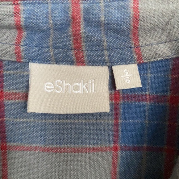 EShakti Plaid Button Shirtdress Sz 6 - Picture 3 of 5